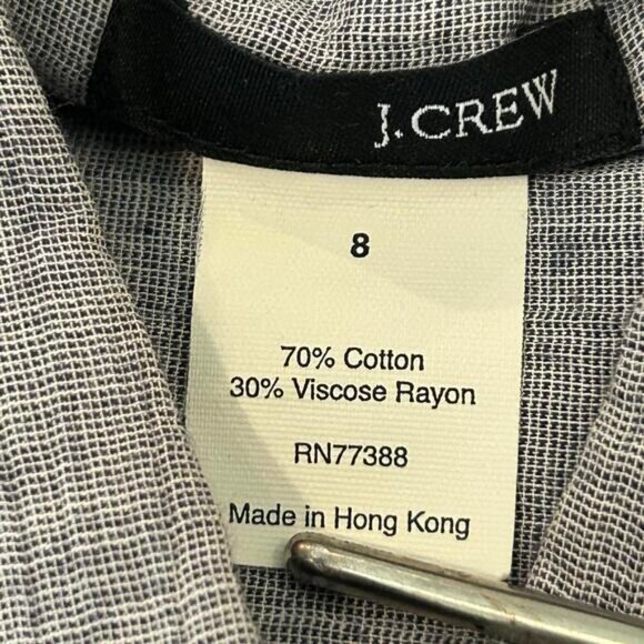 J. Crew Women's Gray Long Sleeve Button-Up Shirt Size 8 - Picture 4 of 4